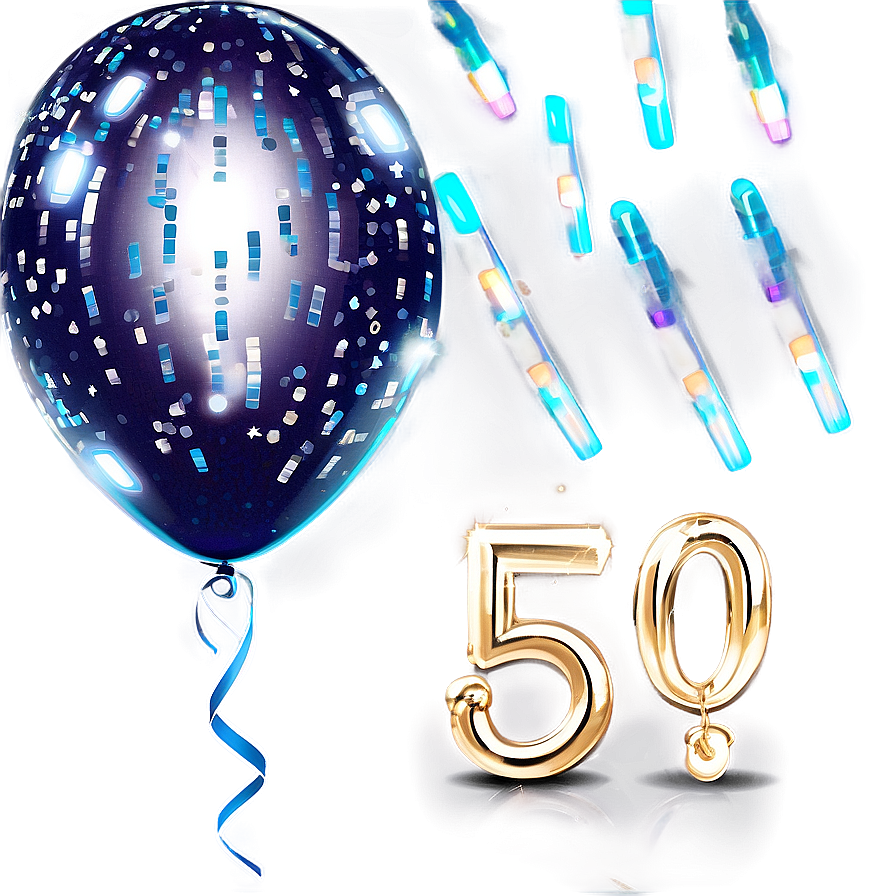 Sparkling 50th Birthday Festivities Png Byp91 PNG Image