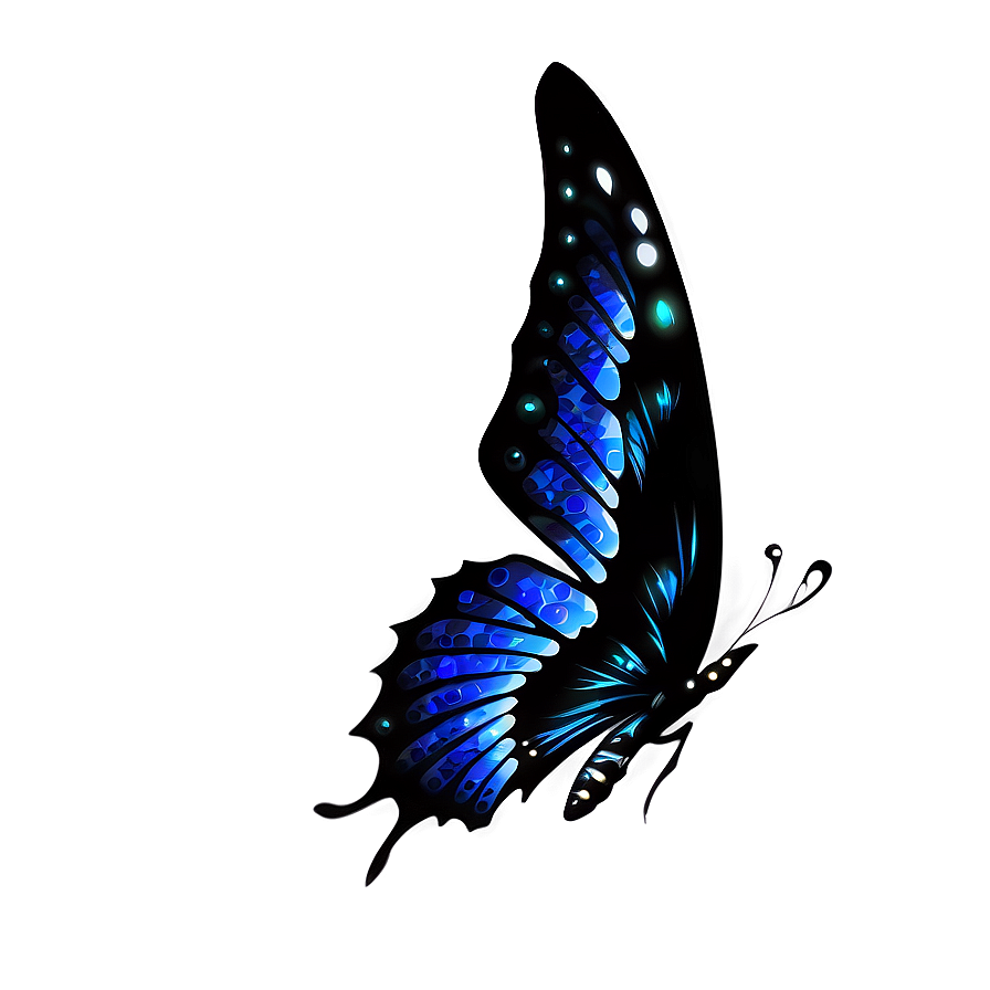 Sparkling Black Butterfly Png 06252024 PNG Image