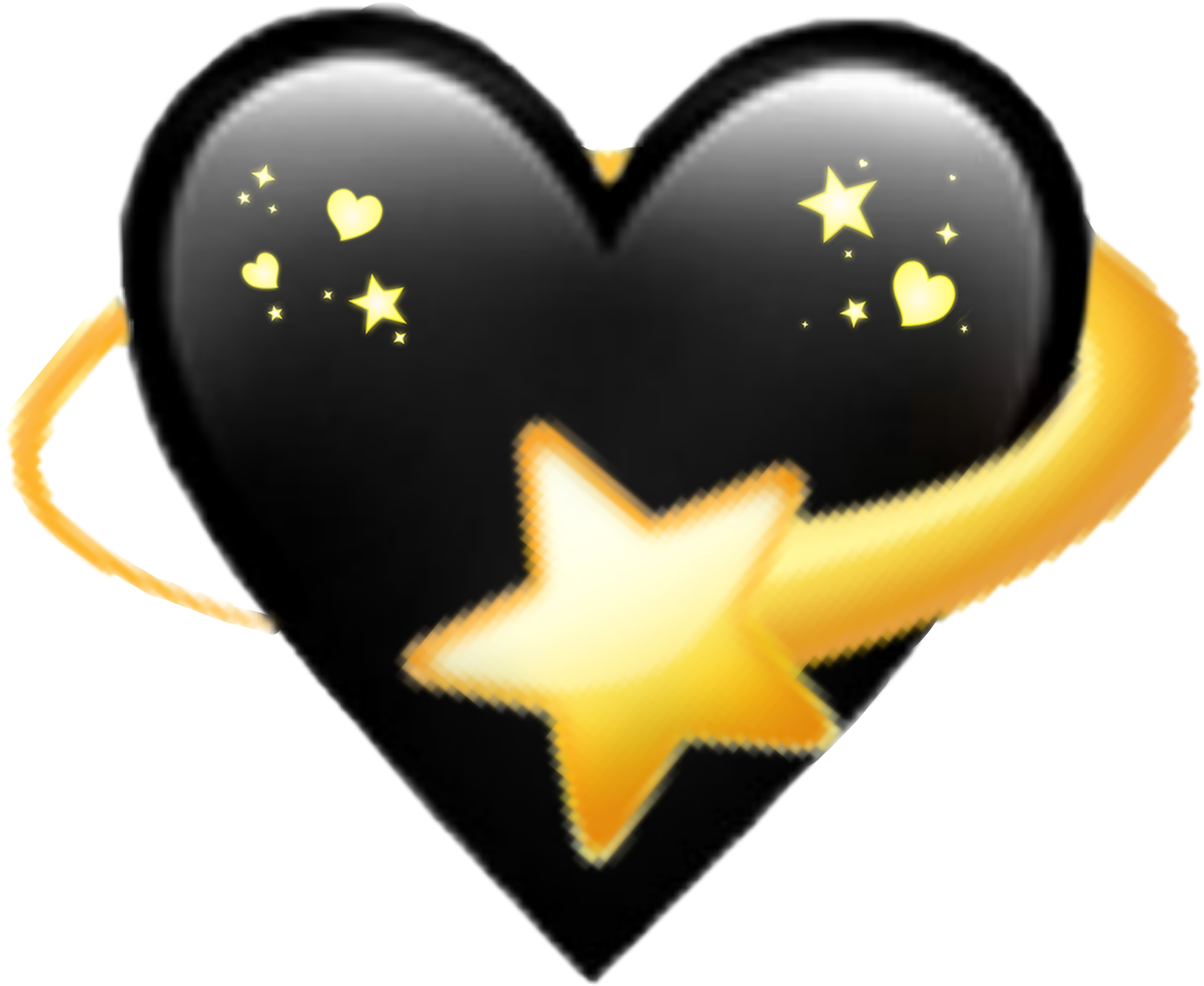 Sparkling Black Heart Emoji PNG Image