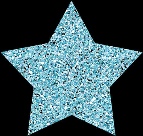 Sparkling Blue Glitter Star PNG Image