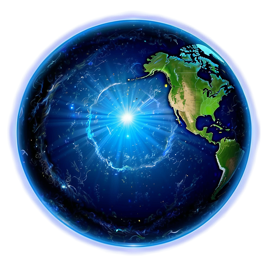 Sparkling Blue Planet Effect Png Qgc95 PNG Image