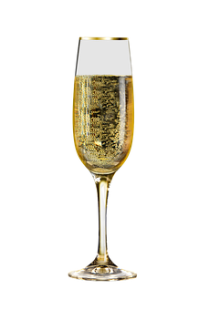 Sparkling Champagne Glass Black Background.jpg PNG Image