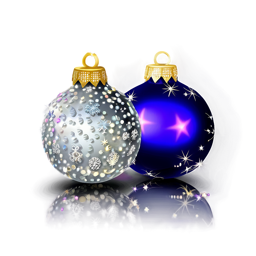 Sparkling Christmas Ornaments Png Pko PNG Image