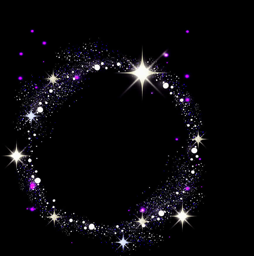 Sparkling Circle Glitter Effect PNG Image