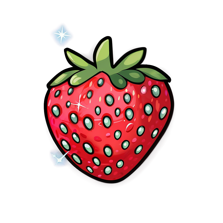 Sparkling Cute Strawberry Png Qgv43 PNG Image