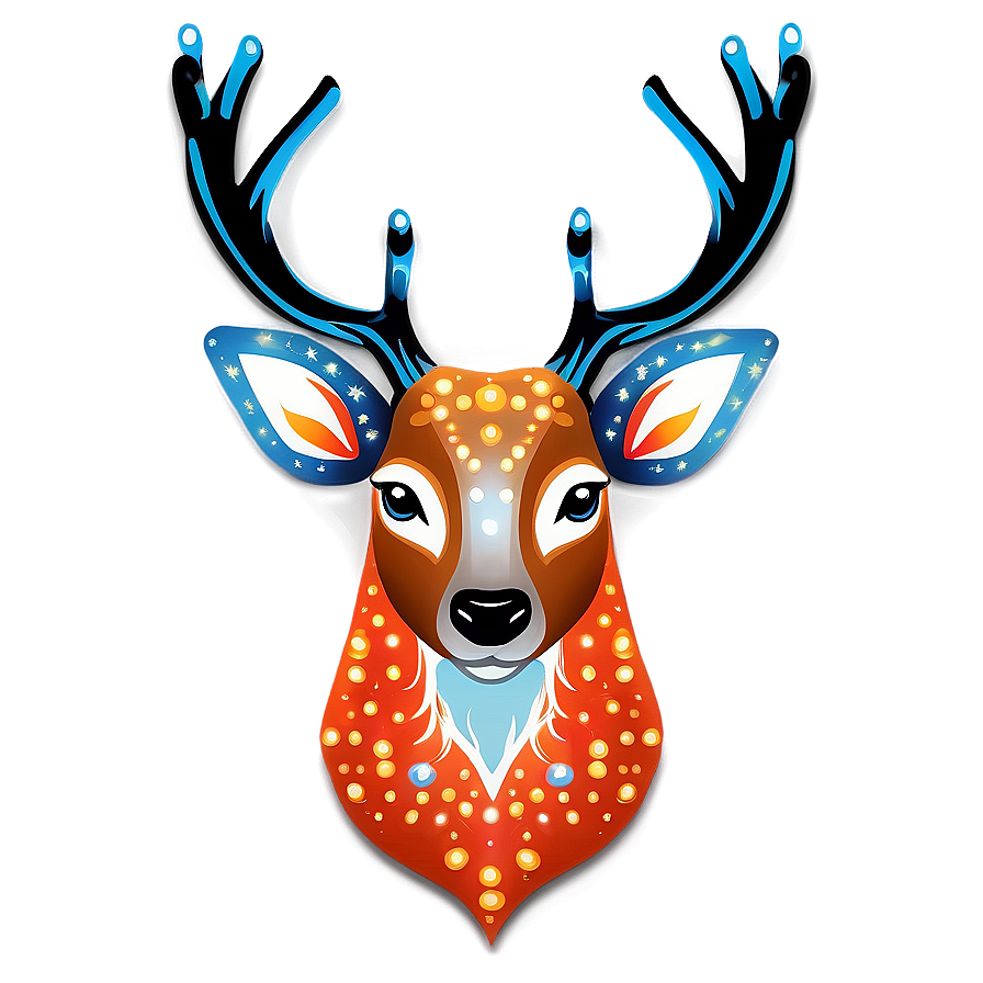 Sparkling Deer Head Decoration Png Fys PNG Image