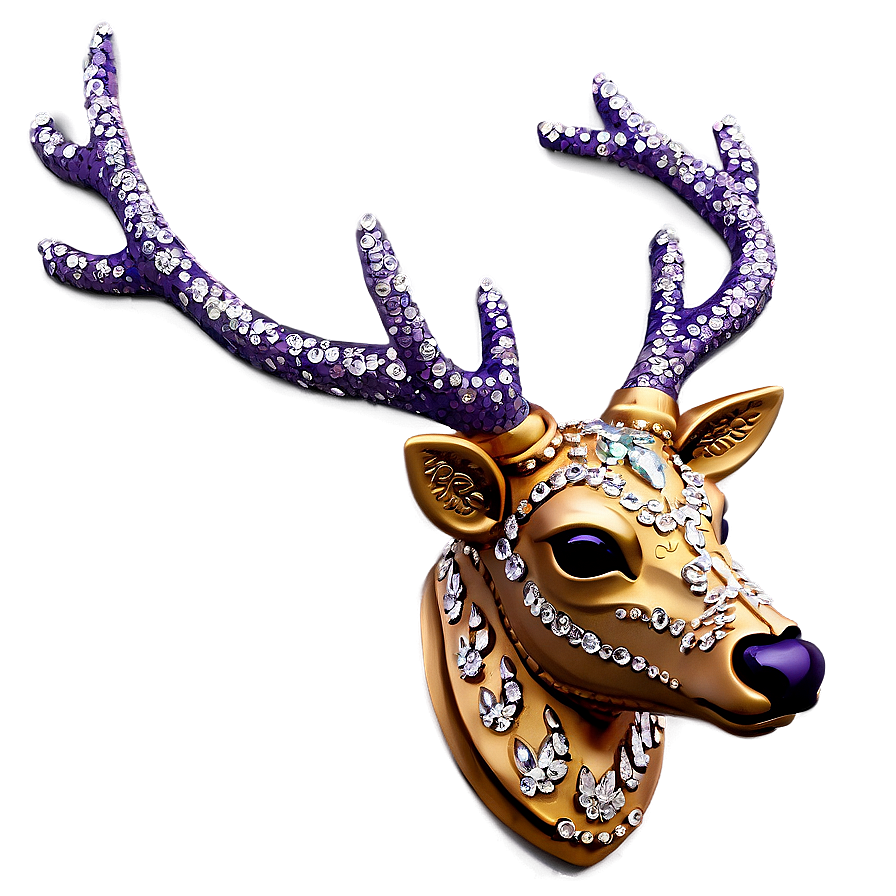 Sparkling Deer Head Decoration Png Nqo PNG Image