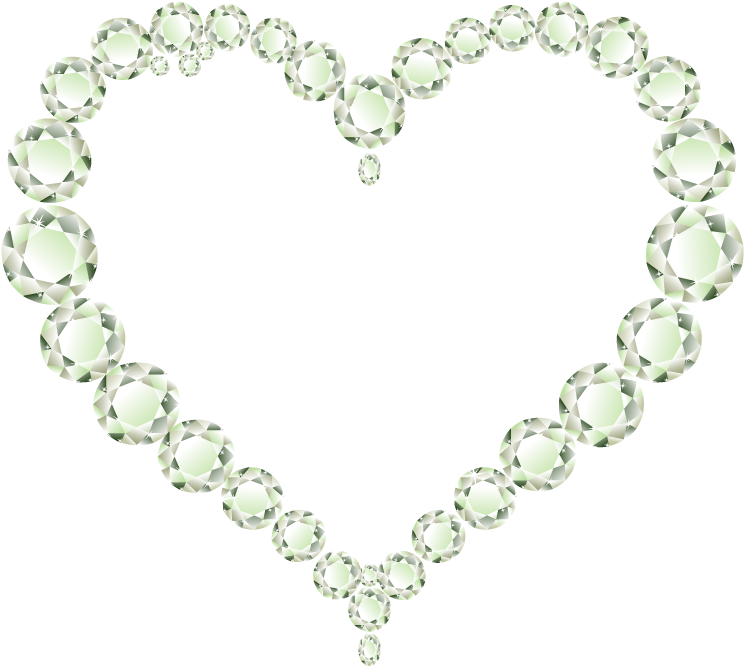 Sparkling Diamond Heart Frame PNG Image