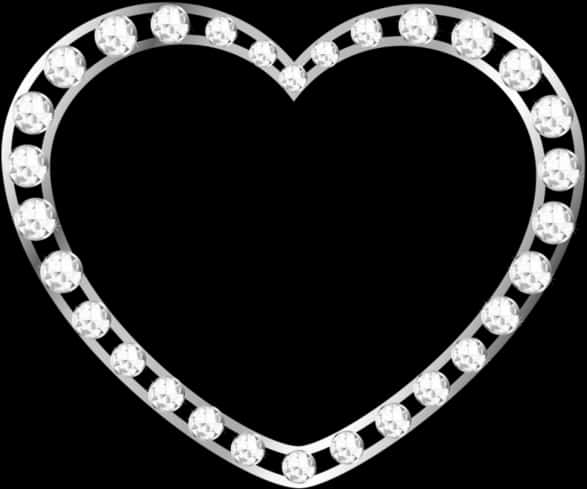 Sparkling Diamond Heart Outline PNG Image