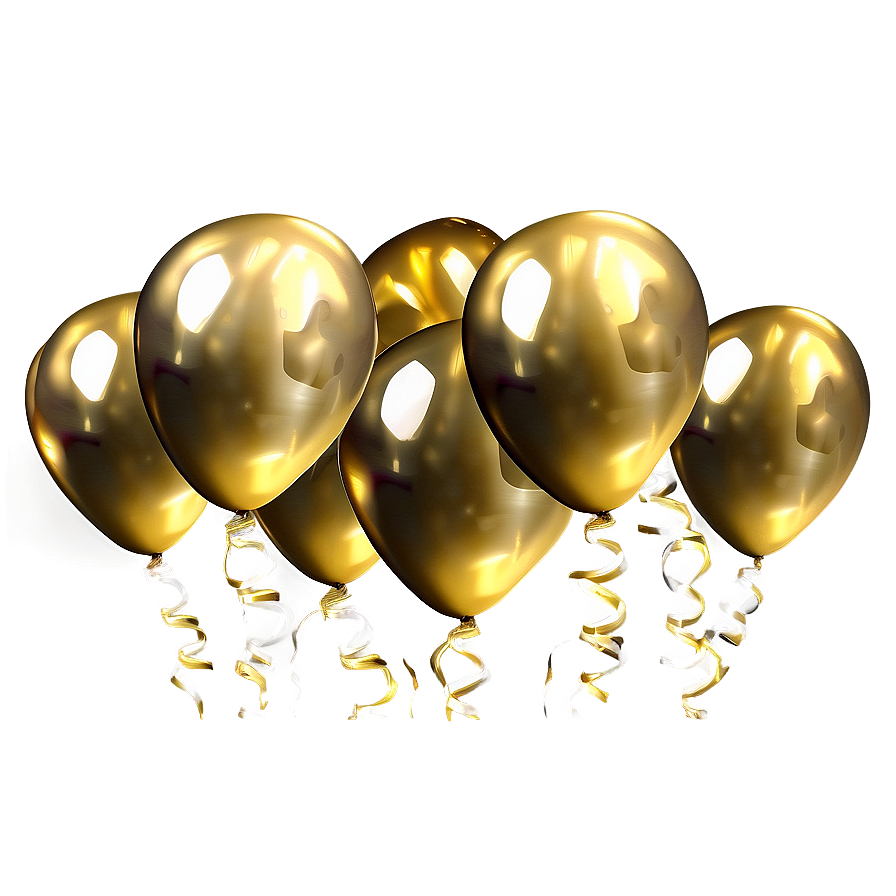 Sparkling Gold Balloons Png 2 PNG Image