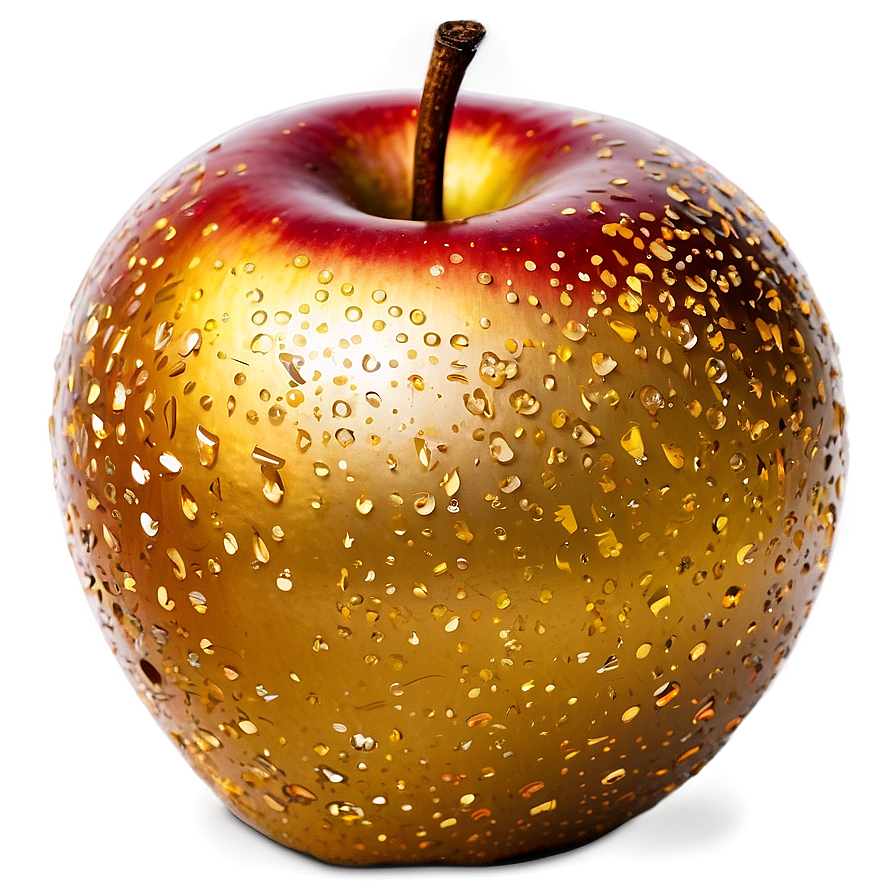 Sparkling Golden Apple Png 06132024 PNG Image