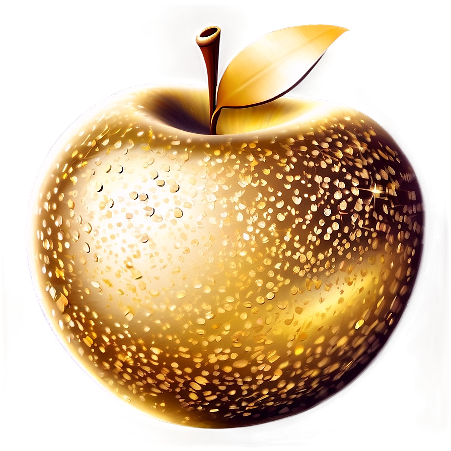 Sparkling Golden Apple Png Qqi PNG Image