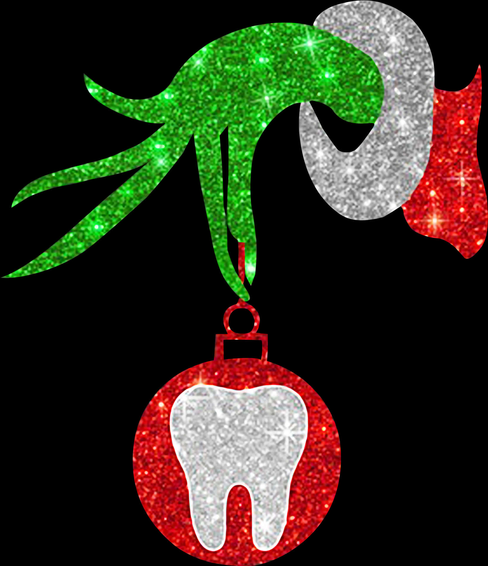 Sparkling Grinch Ornamentwith Tooth PNG Image