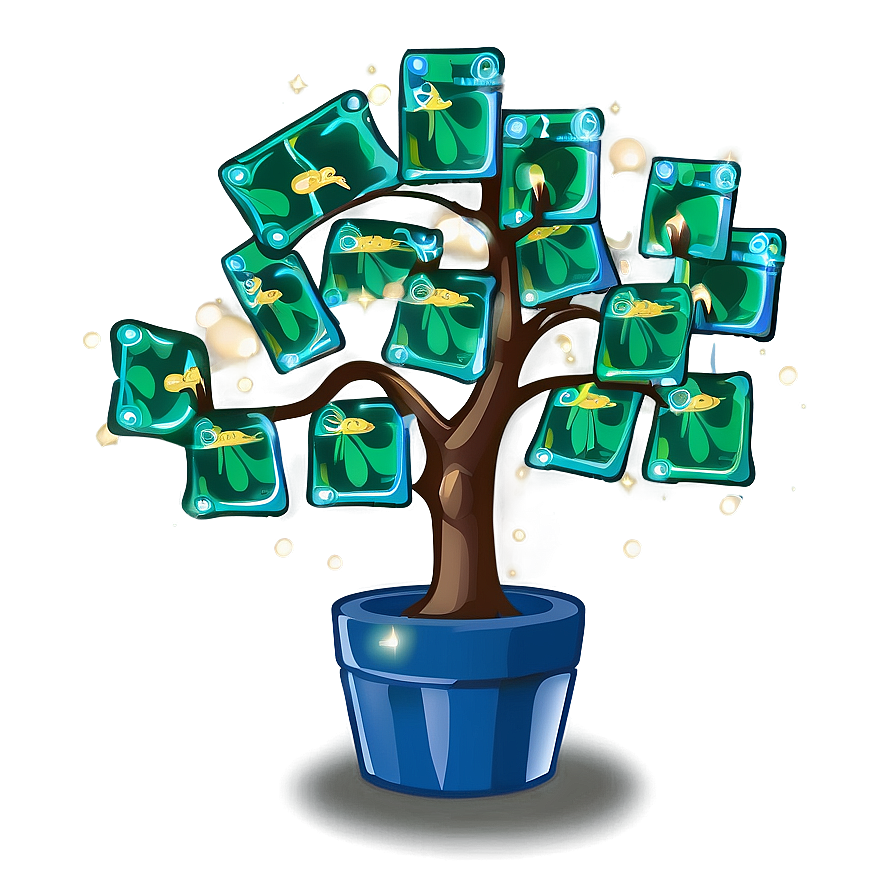 Sparkling Money Tree Png Baj PNG Image