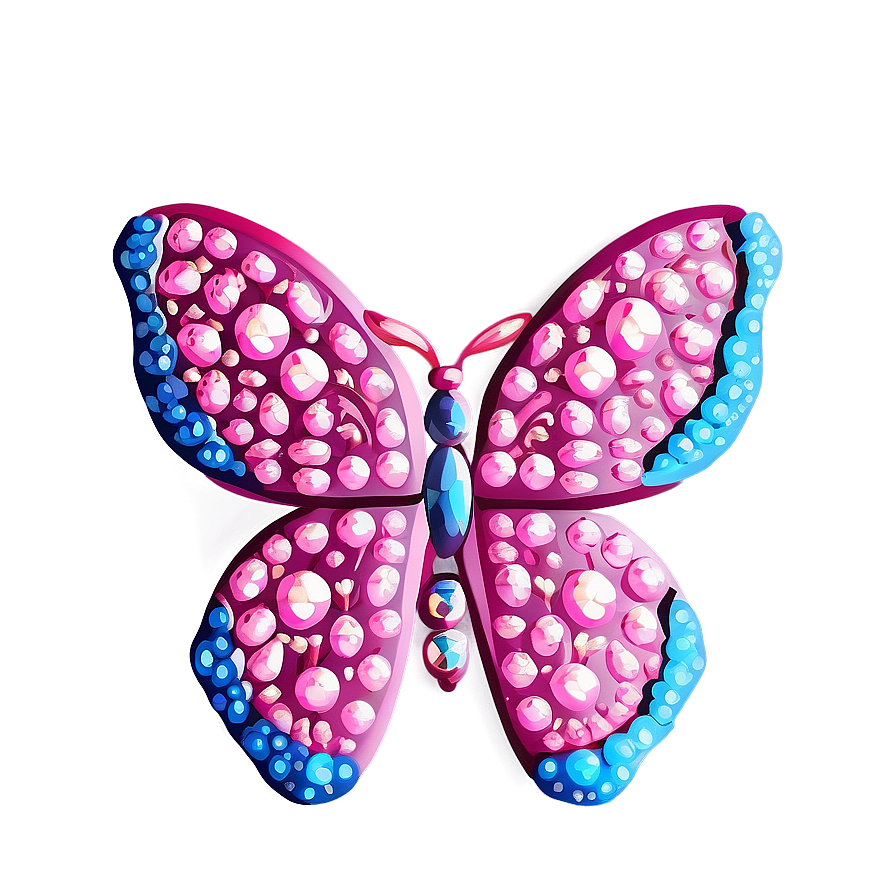 Sparkling Pink Butterfly Design Png Doh PNG Image