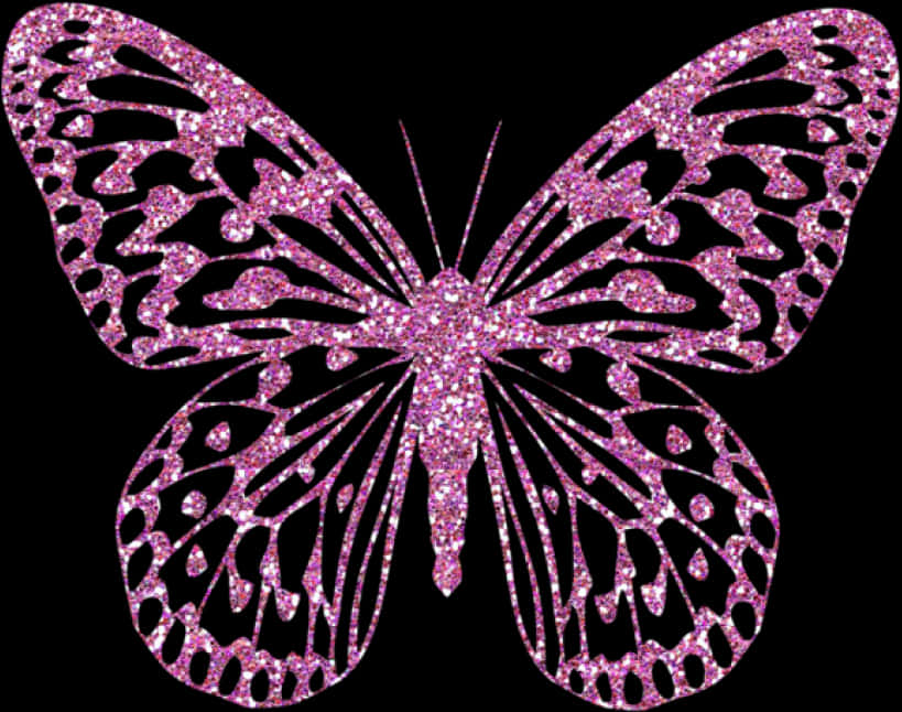 Sparkling Pink Butterfly Graphic PNG Image