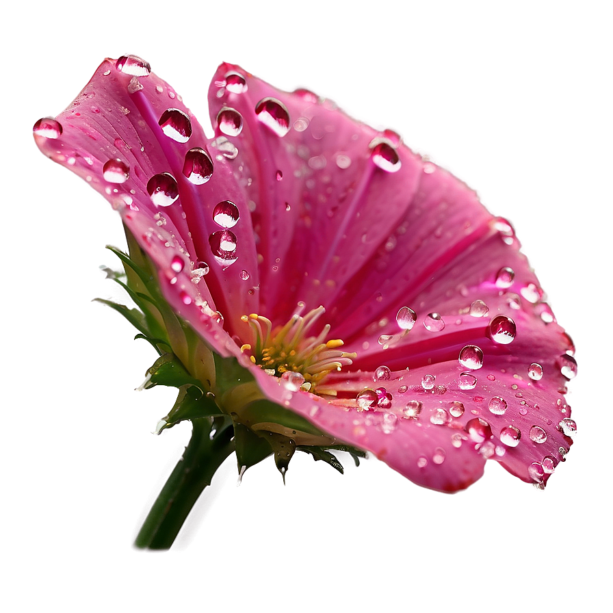 Sparkling Pink Flower Dew Png Hko PNG Image