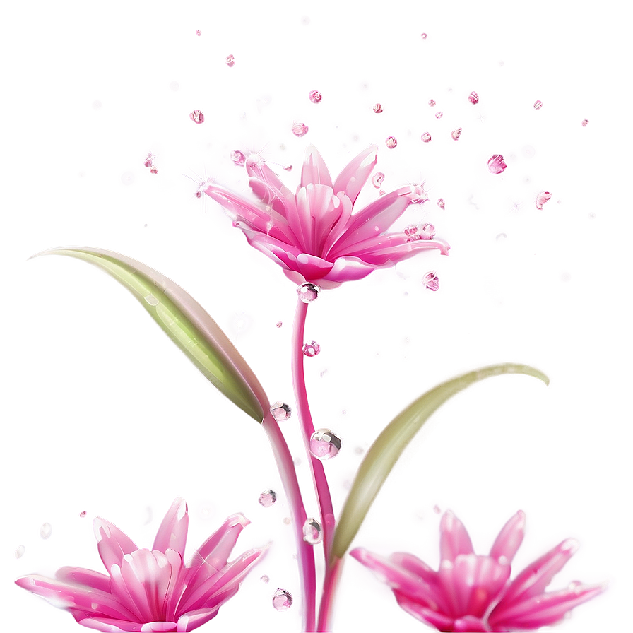 Sparkling Pink Flower Dew Png Ldf39 PNG Image