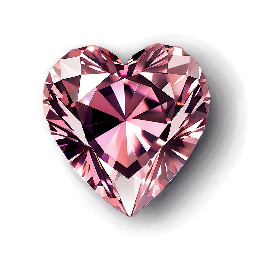 Sparkling Pink Heart Diamond Png Tle PNG Image