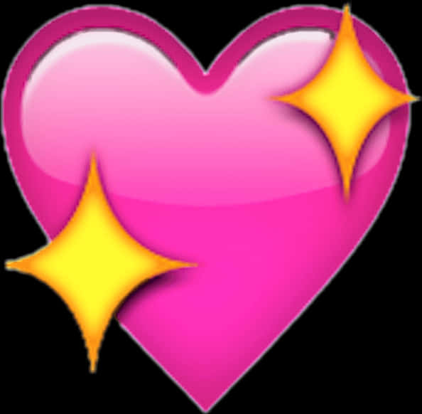 Sparkling Pink Heart Emoji PNG Image