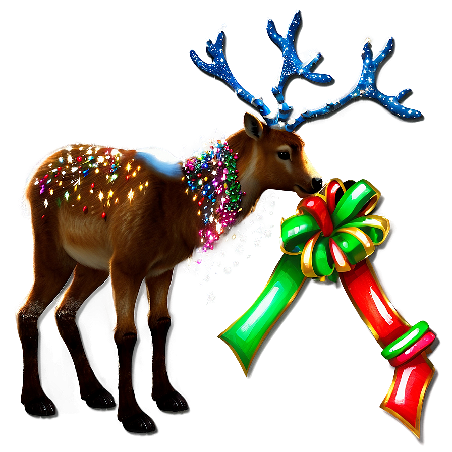 Sparkling Reindeer Png Fax PNG Image