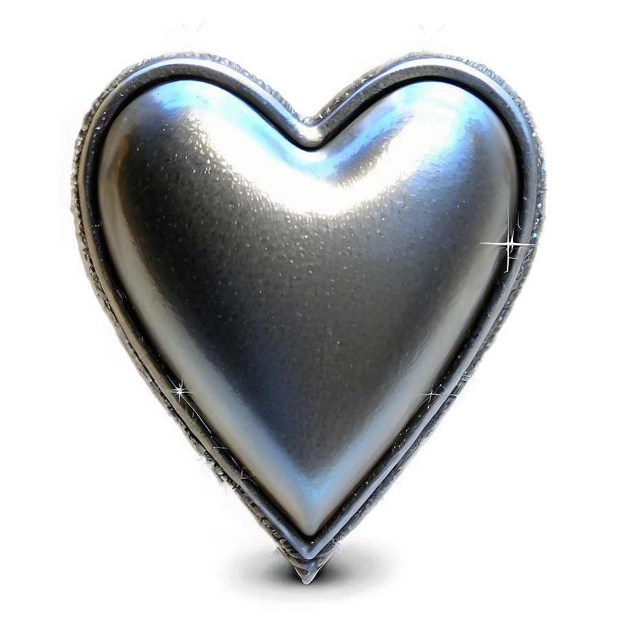 Sparkling Silver Heart Png 90 PNG Image