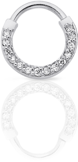 Sparkling Silver Hoop Piercing Jewelry PNG Image