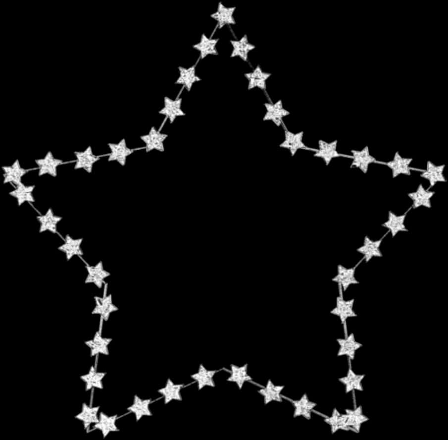 Sparkling Star Border Design PNG Image