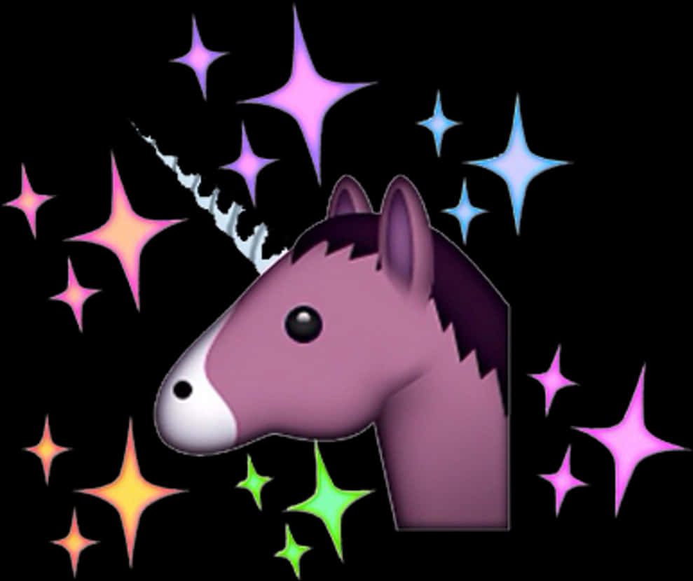 Sparkling_ Unicorn_ Emoji PNG Image