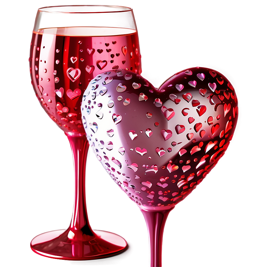 Sparkling Valentine's Day Wine Png 06202024 PNG Image