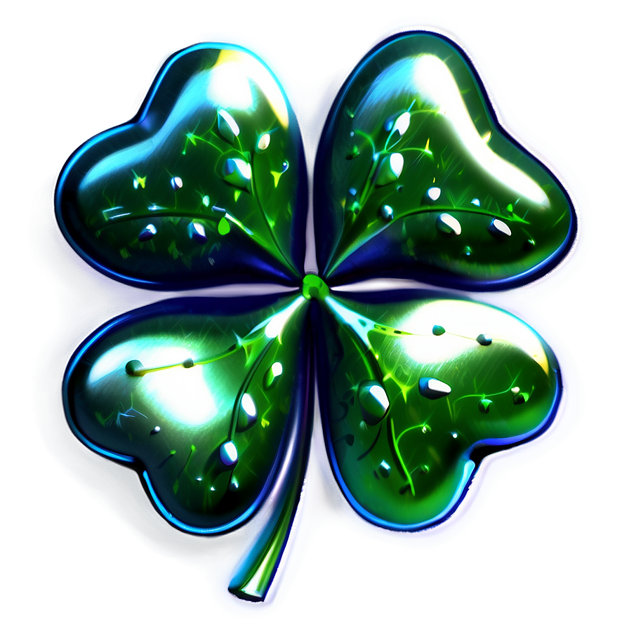 Sparkly Four Leaf Clover Png 05252024 PNG Image