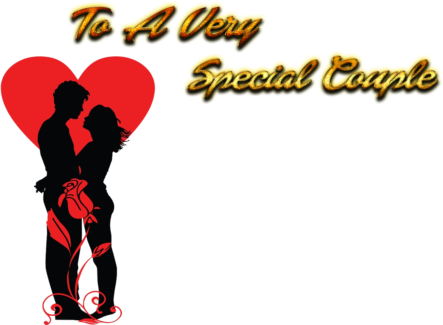 Special Couple Silhouette Love Heart PNG Image