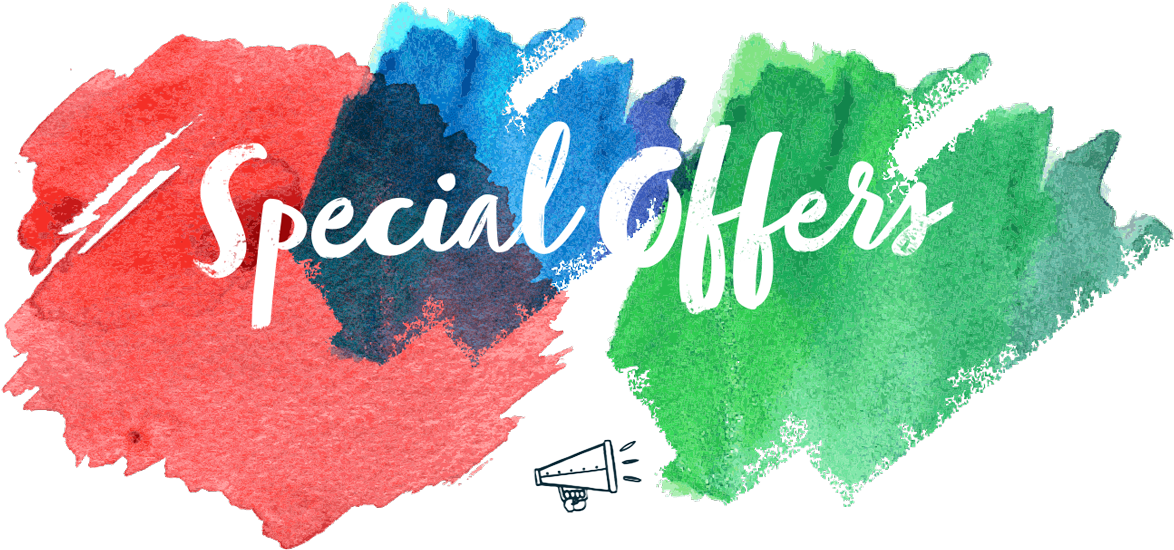 Special Offers Watercolor Banner PNG Image