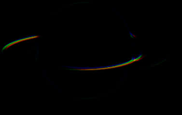 Spectral Ringed Planet PNG Image