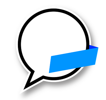 Speech Bubble Icon Blue Banner PNG Image