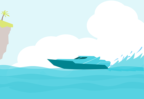 Speedboat Cartoon Vector Illustration PNG Image