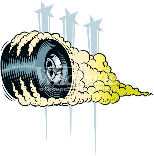 Speeding_ Tire_ Cartoon_ Clouds PNG Image