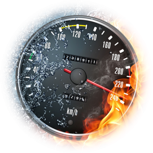 Speedometer Ice Fire Transition PNG Image