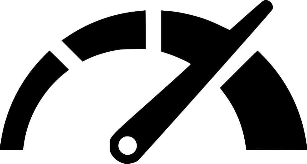 Speedometer Icon Blackand White PNG Image