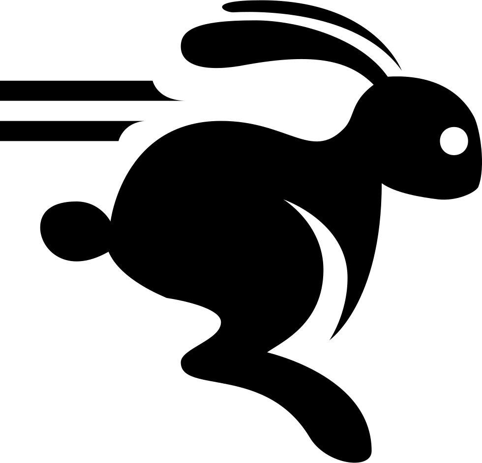 Speedy Rabbit Silhouette PNG Image