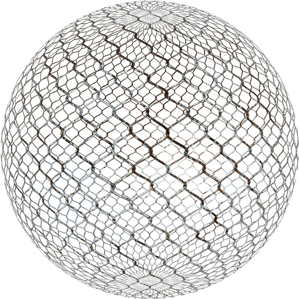 Spherical Chain Link Fence Pattern PNG Image