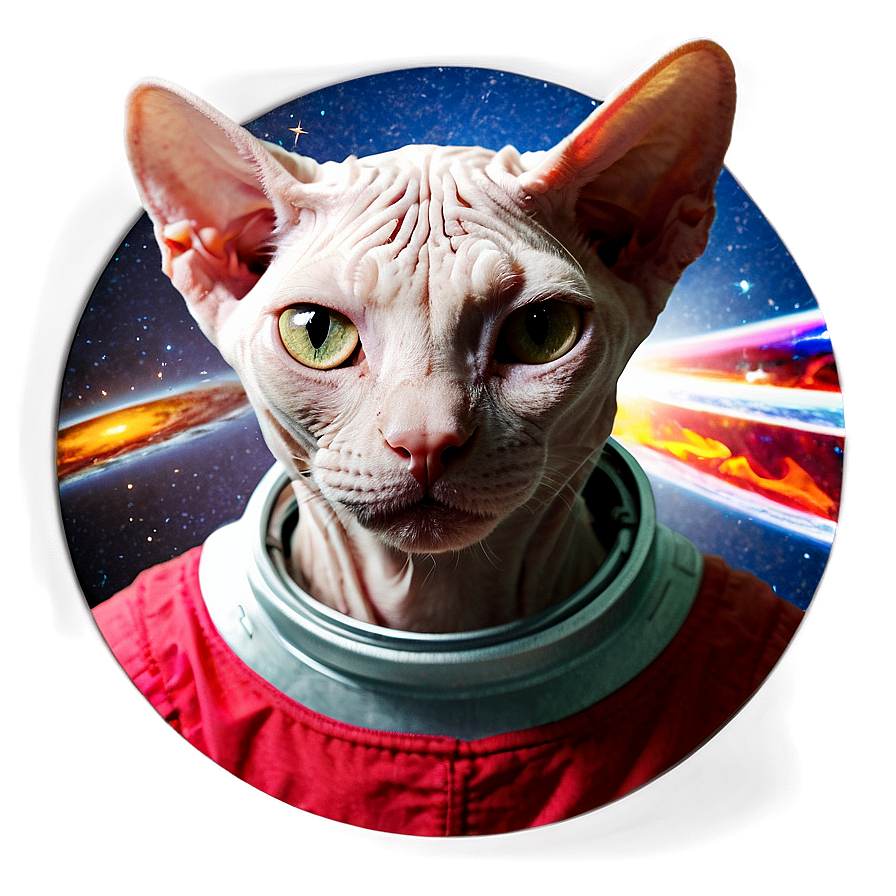 Sphynx Cat Astronaut Outer Space Png 18 PNG Image