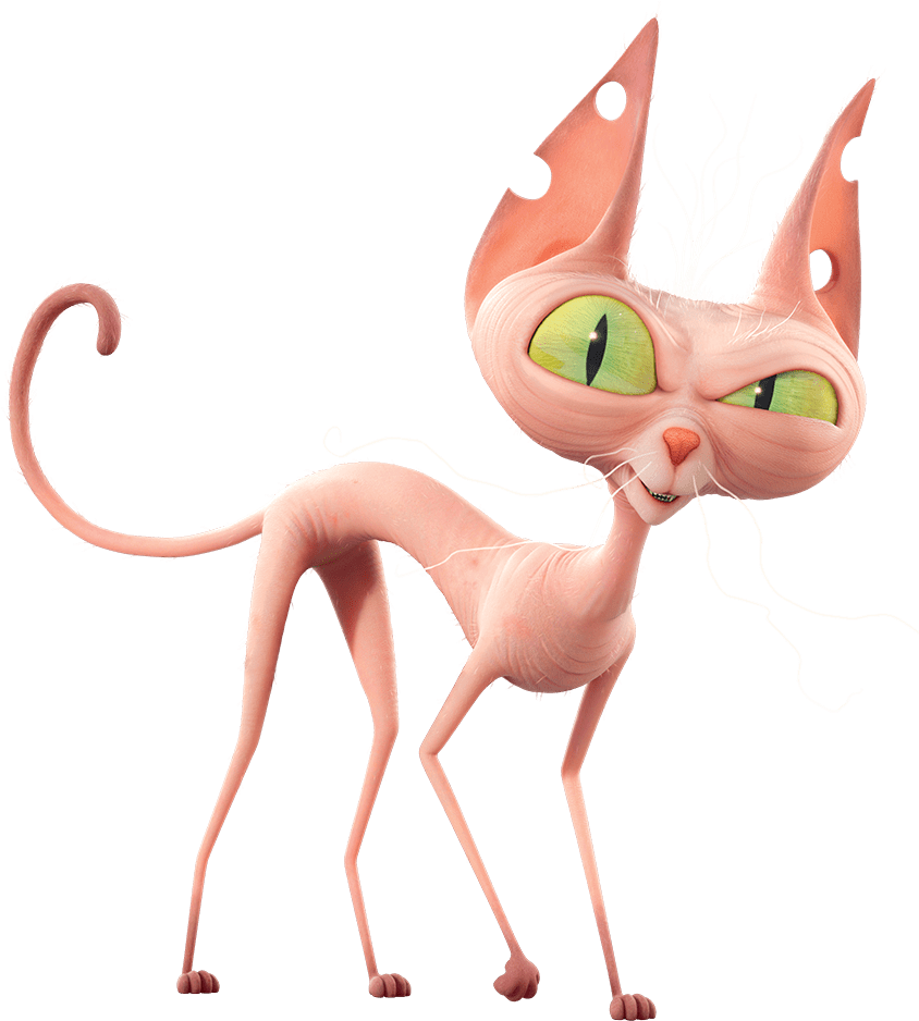 Sphynx Cat Cartoon Character PNG Image