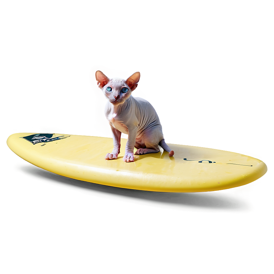 Sphynx Cat Surfing Summer Vibes Png 61 PNG Image