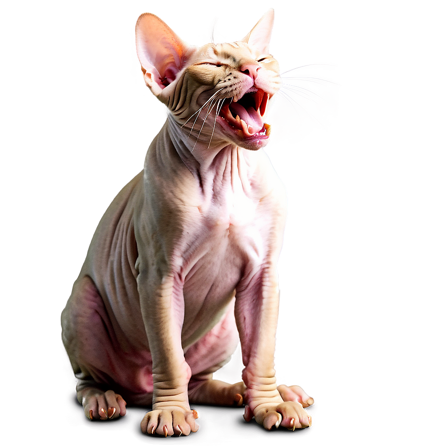 Sphynx Cat Yawning Expression Png 50 PNG Image