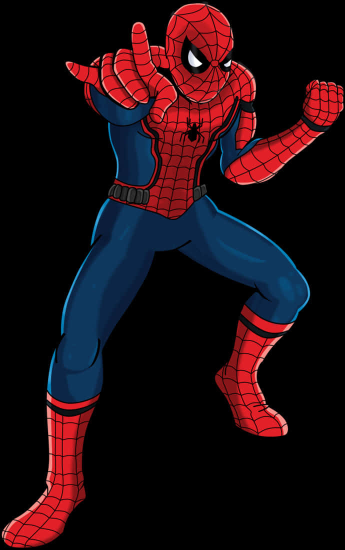 Spider Man Classic Pose PNG Image