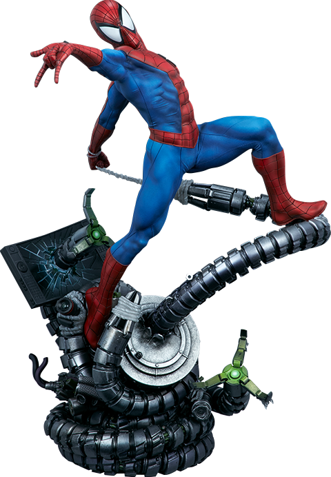 Spider Man Dodging Octopus Tentacles PNG Image