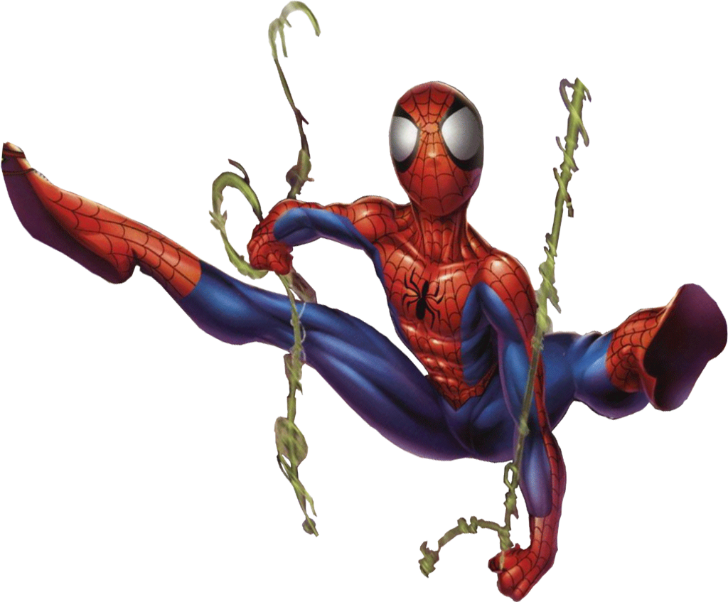 Spider Man_ Swinging_ Action PNG Image