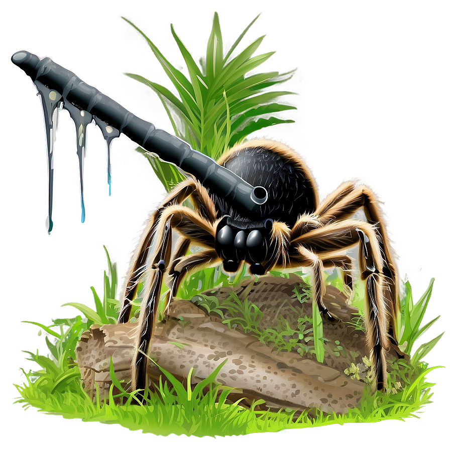 Spider_with_ Gun_for_ Legs_ Artwork PNG Image