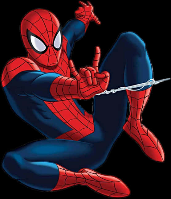 Spiderman Web Shooting Pose PNG Image